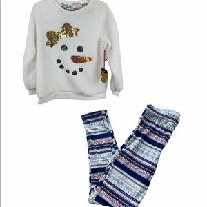 POOF! snowman sweater & legging set NWT size M